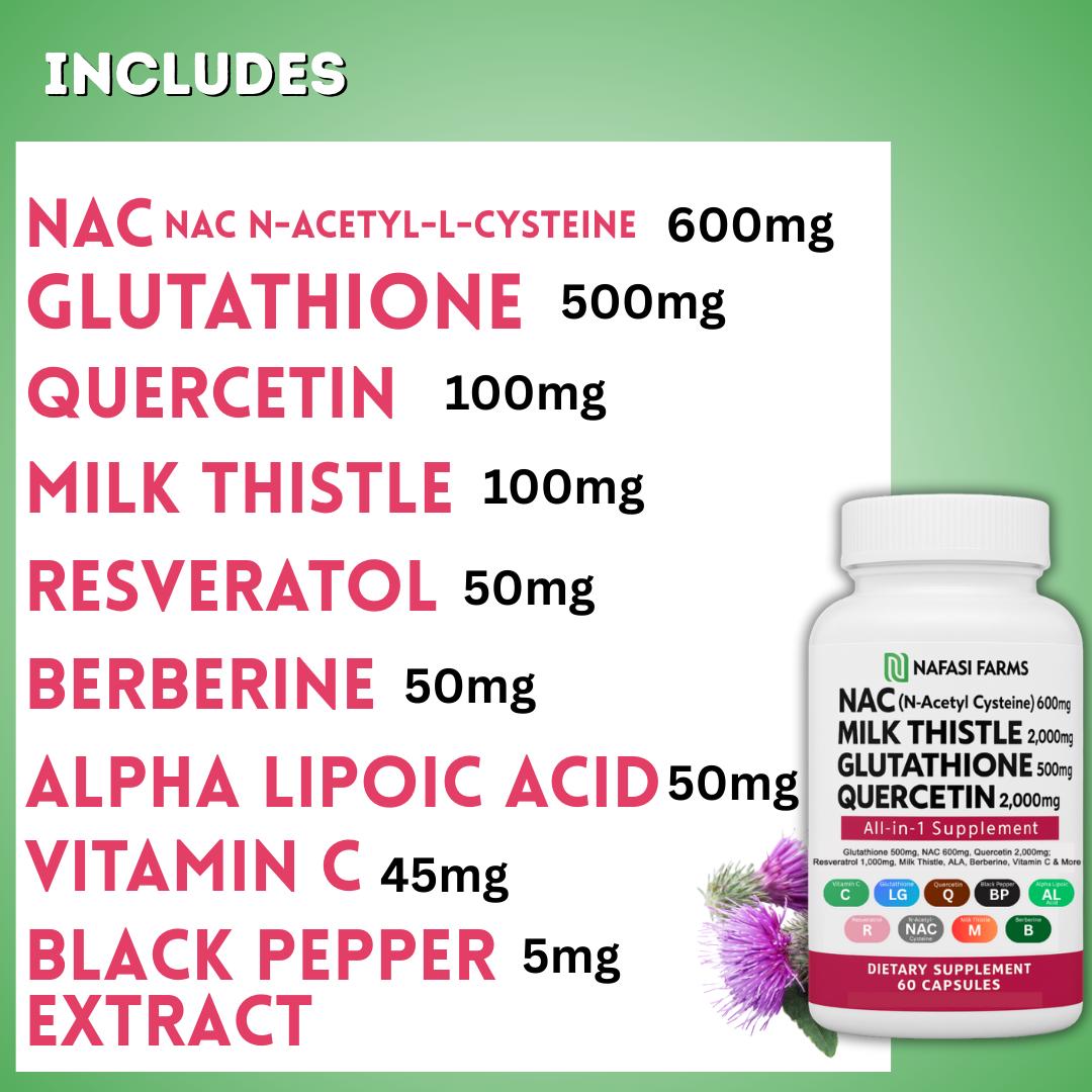 All-in-one NAC N-acetyl Cysteine Supplement With Quercetin, Milk Thistle, & Glutathione - Etsy Ireland All-in-one NAC N-acetyl Cysteine Supplement With Quercetin, Milk Thistle, & Glutathione - Etsy Ireland