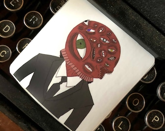 Fish Head / Fisheye Businessman - Vinyl Sticker