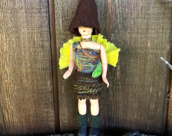 Flora Upcycled Pixie Art Doll