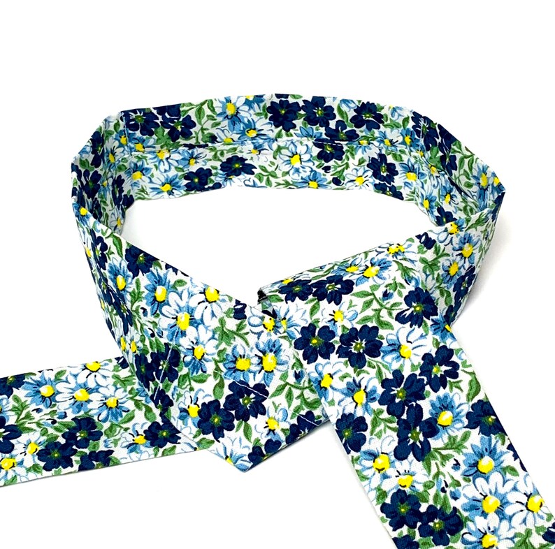 Blue floral cooling neck wrap bandana, cooling bandana for humans & dogs image 10
