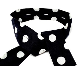 Black polkadot cooling neck wrap bandana, cooling bandana for humans & dogs