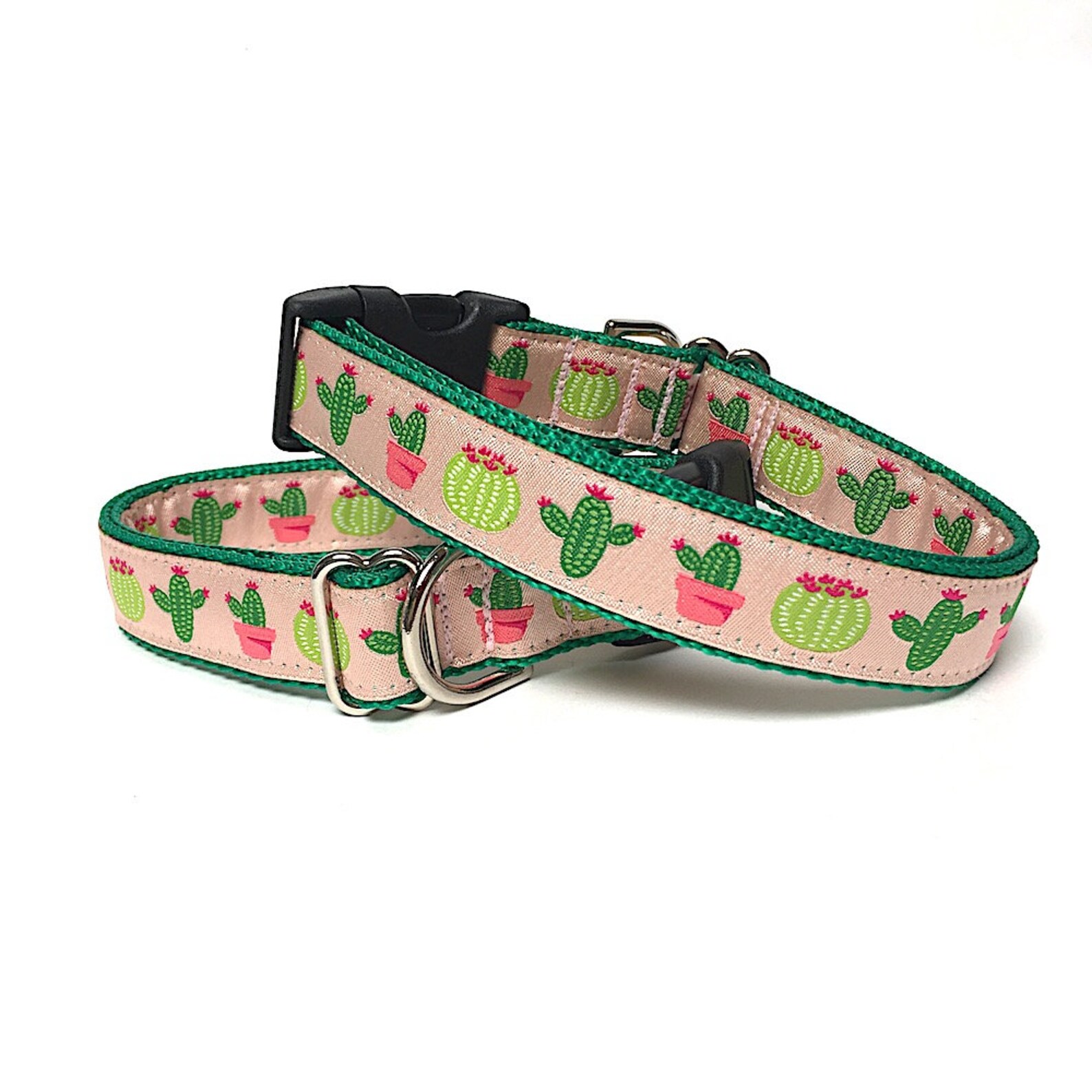 Pink Cactus Dog Collar With Buckle Succulent Dog Collar | Etsy