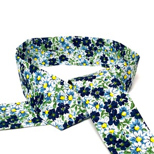 Blue floral cooling neck wrap bandana, cooling bandana for humans & dogs image 5