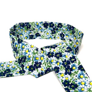 Blue floral cooling neck wrap bandana, cooling bandana for humans & dogs image 1