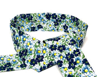 Blue floral cooling neck wrap bandana, cooling bandana for humans & dogs