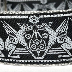 Egyptian dog martingale dog collar in black and silver, Greyhound Collar, Sighthound Collar, no-slip collar, EGYPTIAN DOG image 4