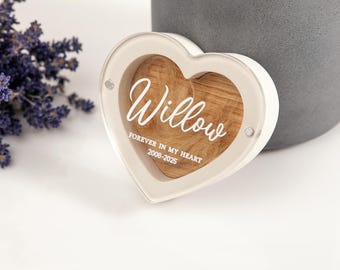 Dog Fur keepsake, Pet Hair memorial heart box : Cat remembrance gifts