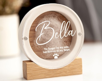 Pet Hair Keepsake Box Personalized Plaster: Dog Cat Memorial Gift Pet Remembrance