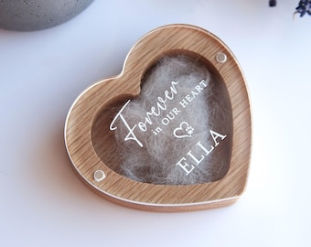 Pet Hair Keepsake Box for Dog or Cat Fur, Personalized Memorial Gift Horse