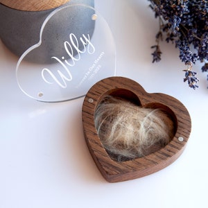 Custom Pet memorial gift dog hair keepsake cat fur memory box wooden personalized loss of pet remembrance Christmas Gift  Fur Urn