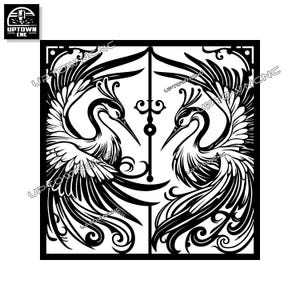 Grúa SVG, Amante de las aves Svg, Pájaro Svg, Naturaleza Svg, Plasma Cut svg, Camisa de naturaleza de árbol svg, Archivos de corte, Archivo CNC, DXF, Laser Svg, Grúa dxf, Svg