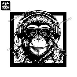Aap SVG, grappige aap Svg, Cool Monkey Svg, natuur Svg, plasmagesneden svg, mooi shirt svg, bestanden knippen, CNC-bestand, DXF, Laser Svg