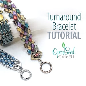 Turnaround Bracelet DIY Beadweaving Tutorial for Jewelry Making with SuperDuos, GemDuos, Honeycombs, and more by Carole Ohl