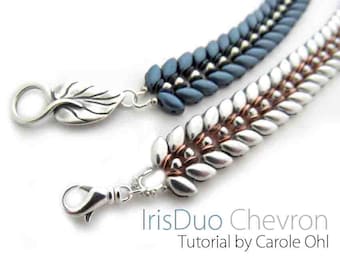 Iris Chevron Bracelet Beadweaving Tutorial with IrisDuos by Carole Ohl