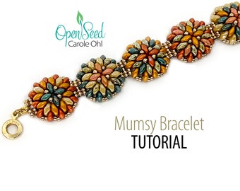 Mumsy Bracelet DIY Bead Weaving Tutorial by Carole Ohl, featuring Superduo  beads