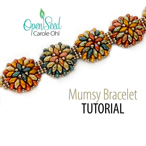 Mumsy Bracelet DIY Bead Weaving Tutorial by Carole Ohl, featuring Superduo  beads