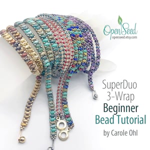 SuperDuo Chain Wrap or Segment Wrap, Easy beginner bead weaving for Jewelry Making Tutorial by Carole Ohl