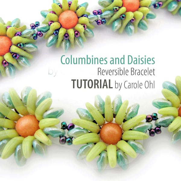 Columbines and Daisies Beadweaving Tutorial for Jewelry Making by Carole Ohl