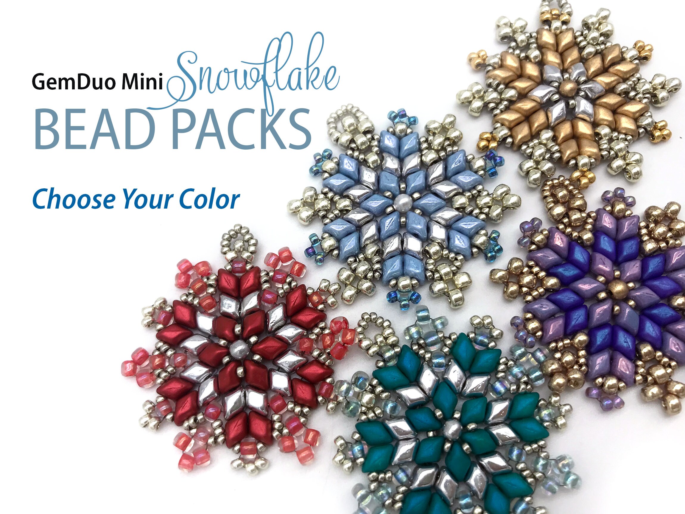 Gemduo Mini Snowflake DIY Ornament or Pendant Bead Pack for - Etsy