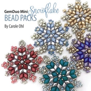 GemDuo Mini Snowflake DIY Ornament or Pendant Bead Pack for TWO beaded snowflakes by Carole Ohl, tutorial sold separately