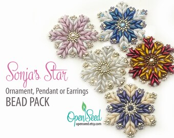 GemDuo Mini Snowflake Beaded Ornament, Pendant or Earrings Tutorial by  Carole Ohl