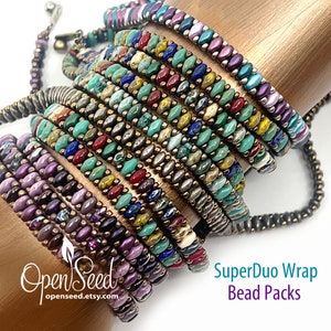 Super Duo Easy Bead Weaving 3-Wrap Bracelet Bead Packs for DIY jewelry making with bead weaving by Carole Ohl, Tutorial sold separately