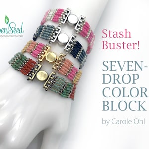 Seven Drop Color Block Beaded Bracelet Tutorial by Carole Ohl, Beginner Project