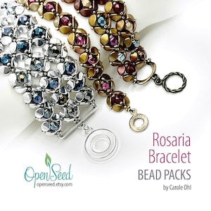 Rosaria Jewelry Making Bracelet Bead Pack with Pinch Beads and 4mm Firepolish, right angle weave, by Carole Ohl, Tutorial sold separately