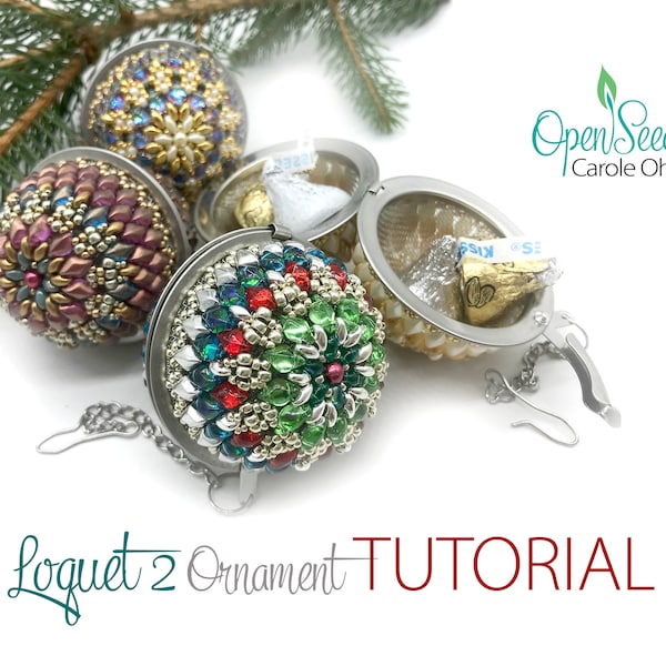 Loquet 2 Ornament Tutorial for Beaded Tea Strainer with Gemduos and Superduos by Carole Ohl