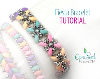 Tutorial para tejer pulseras Fiesta con cuentas, por Carole Ohl
