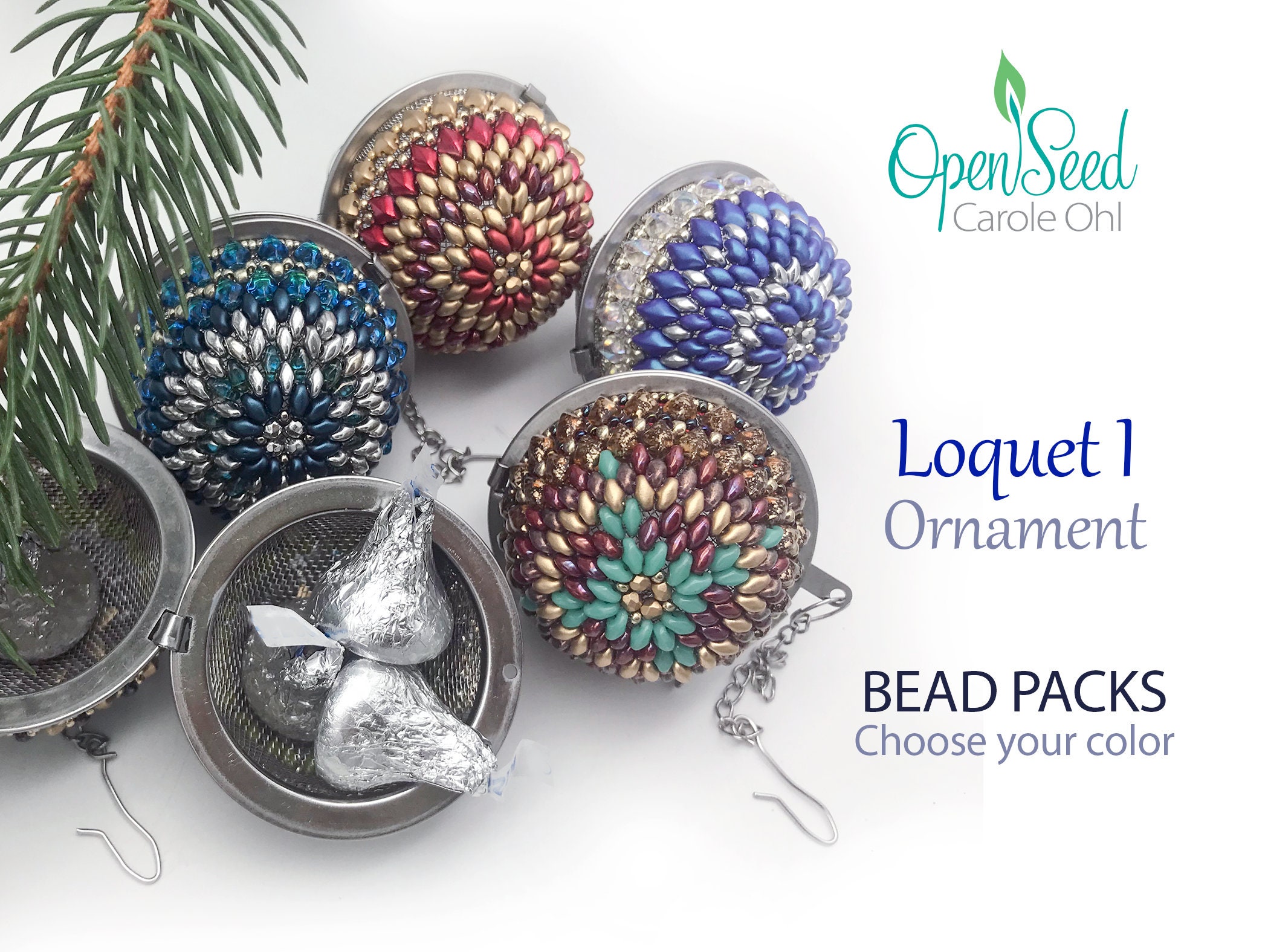 Loquet I Ornament Locket Bead Pack with Tea Strainer, Superduos and G…