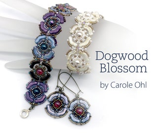 Dogwood Blossom Bracelet Bead Weaving with Bridge Beads Tutorial by Carole Ohl