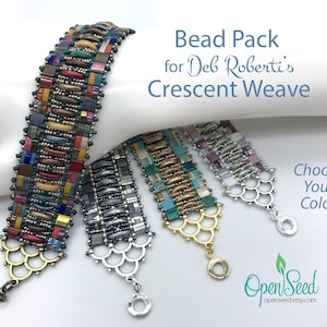 Deb Roberti Crescent Weave Band Bracelet Bead Packs with Tila, Half Tila, Quarter Tila and Crescents, tutorial sold separately