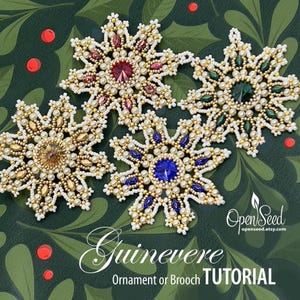 Guinevere 2.25&quot; Beaded Snowflake Ornament  or Brooch Tutorial by Carole Ohl