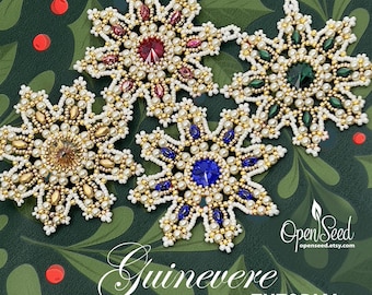 Guinevere 2.25" Beaded Snowflake Ornament/Brooch Tutorial by Carole Ohl