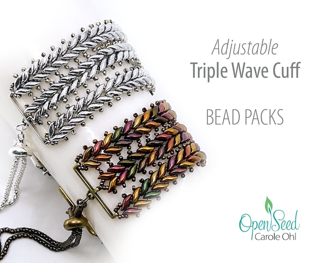 Triple Wave Cuff DIY Bead Pack, by Carole Ohl, Featuring 2hole Wave
