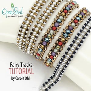 Fairy Tracks Bracelet Tutorial by Carole Ohl, Beginner Right Angle Weave bead weaving for jewelry making