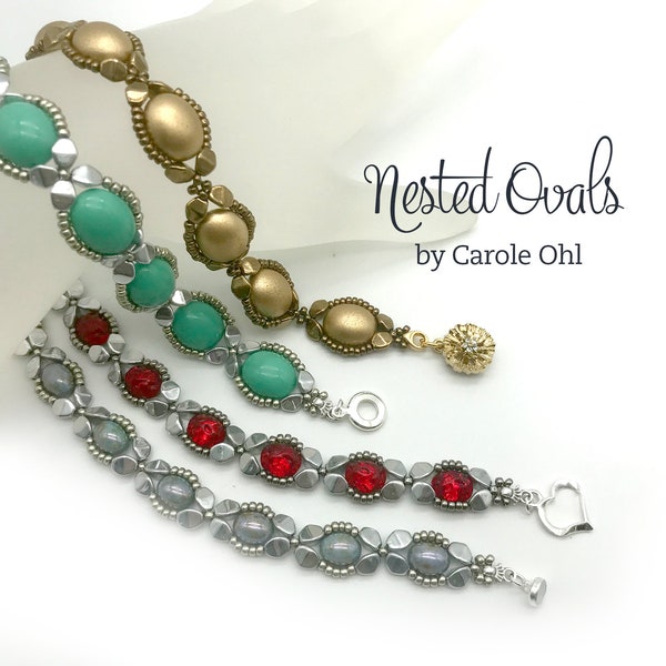 Nested Ovals Beaded Bracelet Tutorial by Carole Ohl