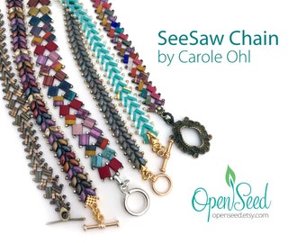 SeeSaw Herringbone Chain BeadweavingTutorial by Carole Ohl