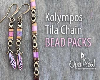 Kolympos Tila Chain Bead Pack: Beginner level bracelet and earrings, by Carole Ohl