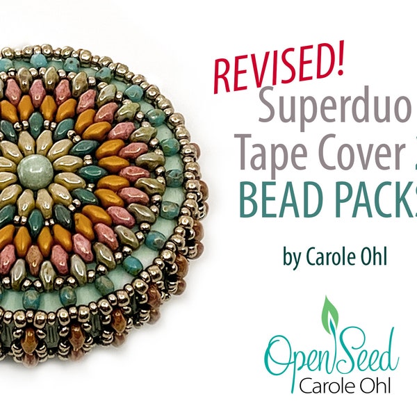 Superduo Beaded Tape Measure Cover DIY Bead Packs by Carole Ohl, tutorial sold separately