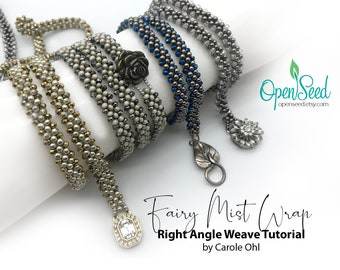 Fairy Mist Easy Bead Weaving Wrap Bracelet Right Angle Weave Tutorial