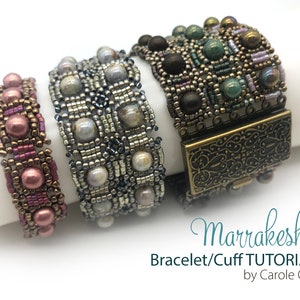 Marrakesh Cuff or Bracelet Bead Weaving DIY Tutorial for Jewelry Making by Carole Ohl