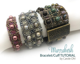 Marrakesh Cuff or Bracelet Bead Weaving Tutorial by Carole Ohl