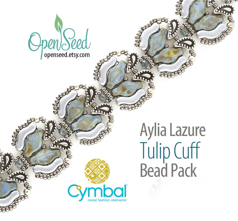 Tulip Cuff DIY Bead Packs by Carole Ohl with Paisley, Bridges, Navettes, tutorial sold separately image 2