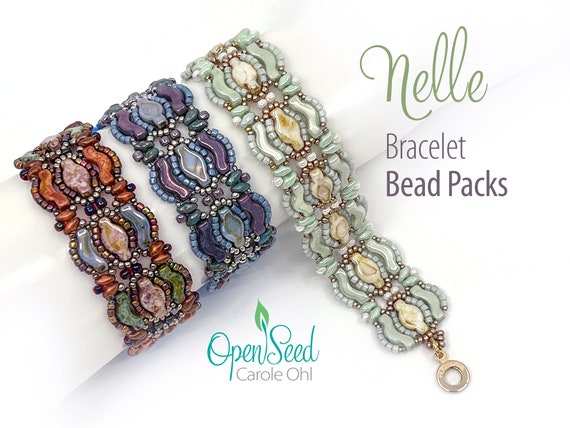 Nelle Bracelet Jewelry Making Bead Pack With Bridge Navette Superduos Cylinder Beads by Carole Ohl Tutorial Sold Separately Etsy