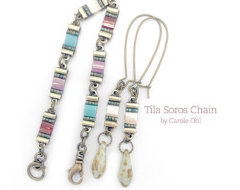 DIY Tila Soros Chain Bracelet and Earring Tutorial by Carole Ohl