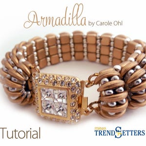 Armadilla Beaded Bracelet Tutorial for Jewelry Kaking featuring Crescent Beads by Carole Ohl