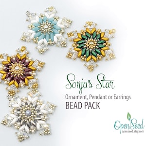 Paquete de dos mini adornos o colgantes de estrella de Sonja (DIY) de Carole Ohl (tutorial vendido por separado)