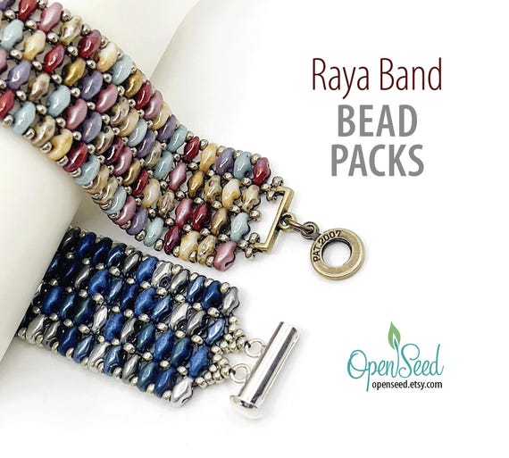 Raya Band Bead Weaving Kit for SuperDuos, 8" Cuff (Tutorial sold separately)
